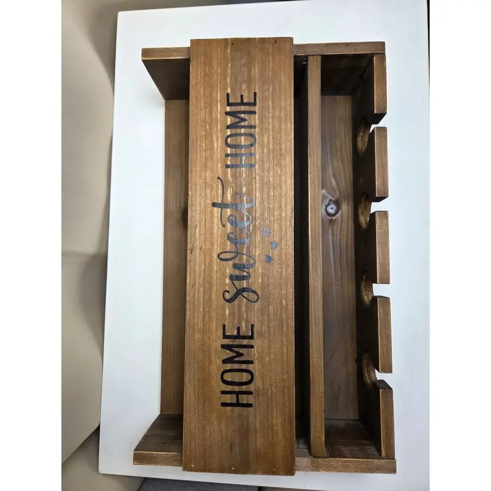 Housewarming‎ Gift, Home Sweet Home, Wall Mounted Wooden Shelf for wine